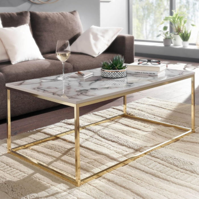 Măsuță cafea Denisse gold 100x60x40 cm - I-Mobila